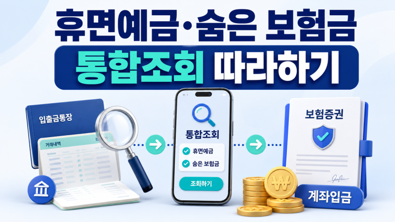 휴면예금·숨은 보험금 통합조회 방법｜내 돈 찾기 따라하기