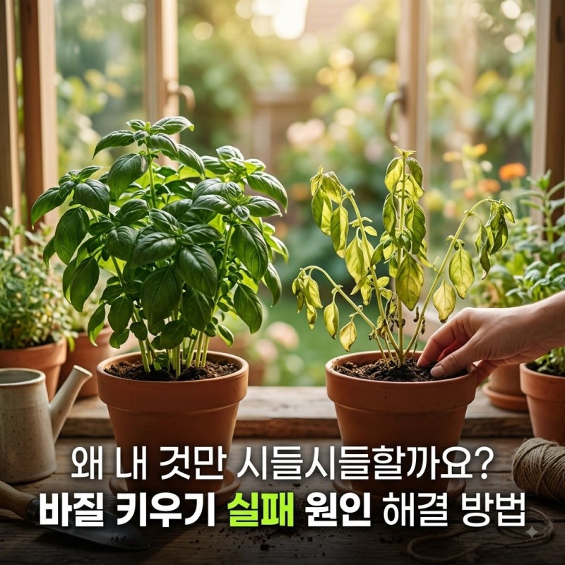 "왜 내 것만 시들시들할까요?" 바질 키우기 실패 원인 해결 방법