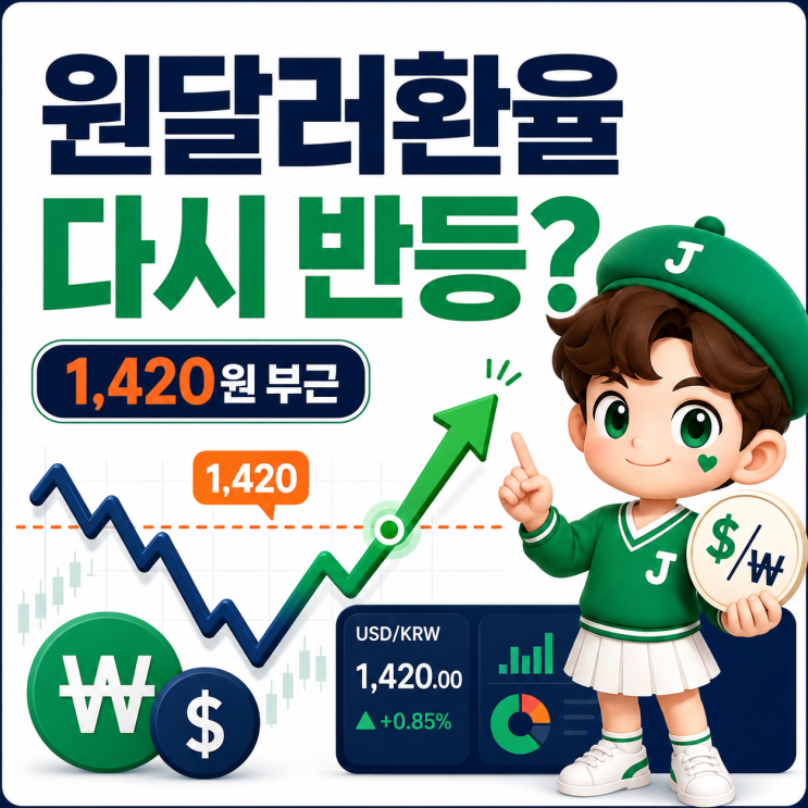 "원<b>달러환율</b> 다시 반등할까?" 1,420원 부근, 2026년 8월 <b>환율</b> 상승 이유....