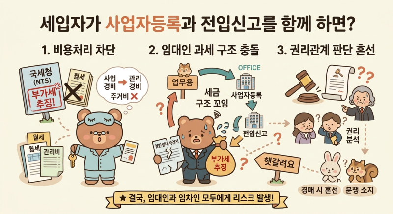 오피스텔 전세 전입신고와 사업자등록, 같이 하면 생기는 문제