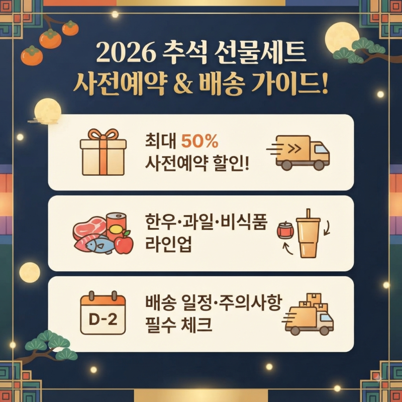 [생활정보]2026 추석 대형마트별 선물세트 사전예약 혜택·배송·주의사항 총정리!