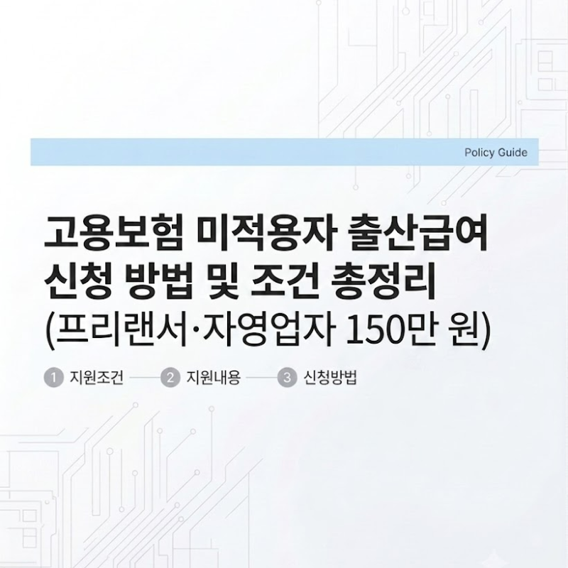 개인사업자 프리랜서 애드포스트 고용보험 미적용자 출산급여 150만원 지원