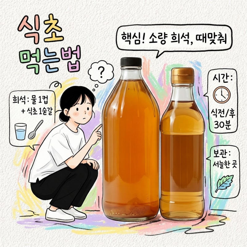 사과식초 현미식초 먹는법 희석 비율과 마시는 시간 보관