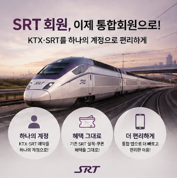 SRT 회원이라면 꼭 확인! KTX 통합회원 전환 방법 어떻게?