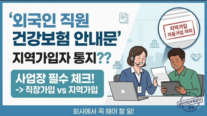 [정보/안내] 외국인 근로자 '건강보험 가입예정 안내문' 수령 시 조치 방법