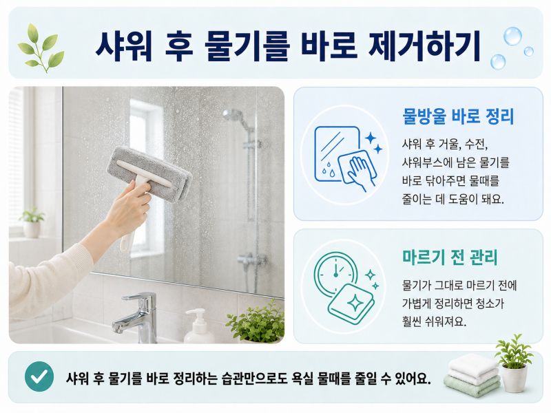 화장실 물때 제거하는 방법, 거울·수전·샤워부스 관리 팁 5가지