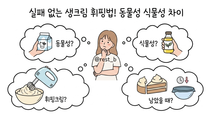 실패 없는 생크림 휘핑법! 동물성 식물성 차이 총정리