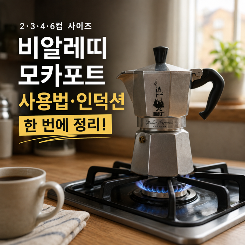 비알레띠 모카포트 사용법 3컵 6컵 사이즈 인덕션까지 한 번에 정리