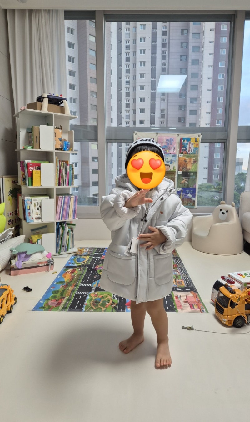 28개월아기 블루독 베이비 소프트 후드 패딩 사이즈 6세 120 후기