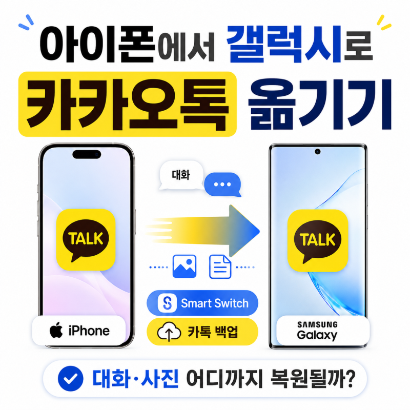 아이폰에서 갤럭시로 카카오톡 옮기는 법｜대화·사진 어디까지 복원될까?