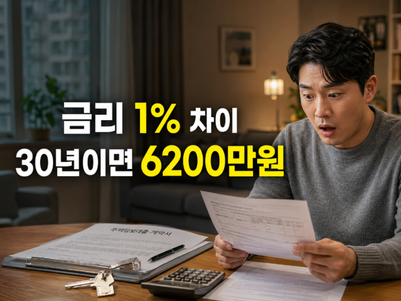 주택담보대출 3억원, 금리 1% 별거 아닌 줄 알았는데… 30년이면 6200만원