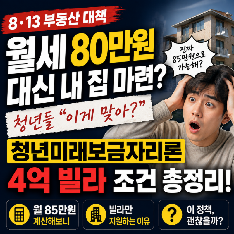 월세 80만원 내 집 마련? 청년미래보금자리론 4억 빌라 조건