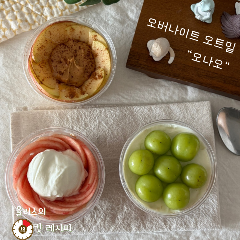 오버나이트 오트밀 맛이 이렇게 다양해? 딸기맛 초코맛 땅콩맛 오나오 레시피
