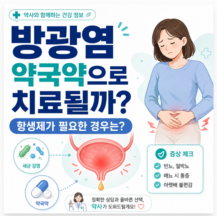 방광염 약국약으로 치료될까? 항생제가 필요한 경우는?