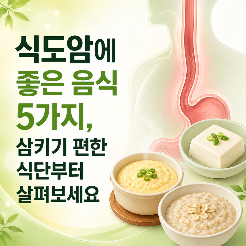 식도암에 좋은 음식 5가지, 삼키기 편한 식단부터 살펴보세요