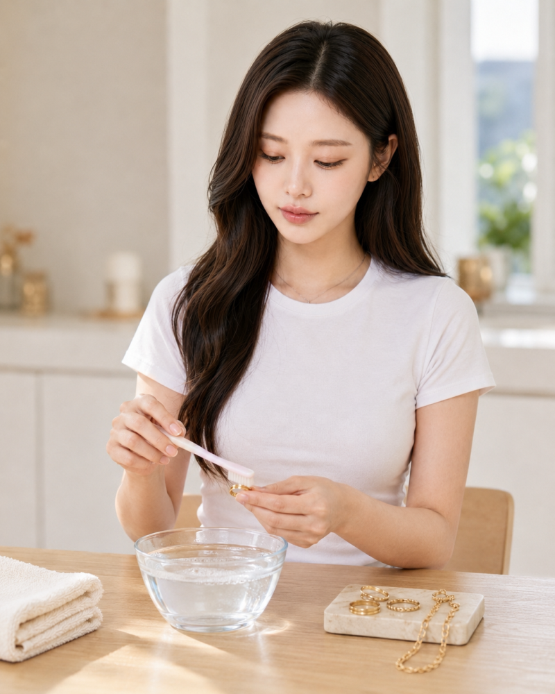 금 목걸이 반지 세척 방법, 금은방 안가도 되요!