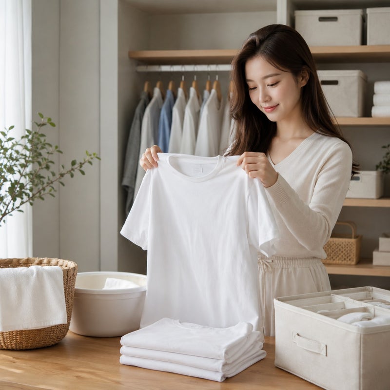 흰 티셔츠 누런 얼룩 제거 후 보관법