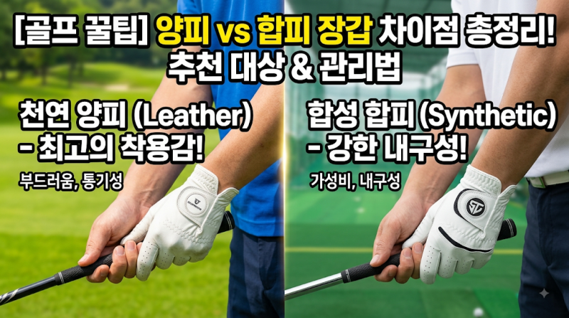 [골프 꿀팁] 양피 장갑 vs 합피 장갑 차이점 총정리! (추천 대상 & 관리법)