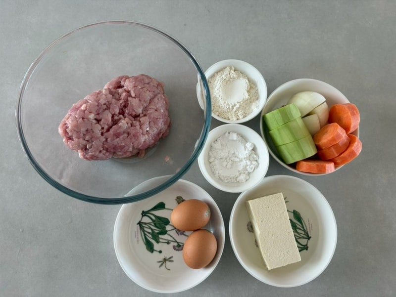 돌아기 반찬 간단한 유아식 돼지고기 두부 동그랑땡 만들기(대량생산 팁)