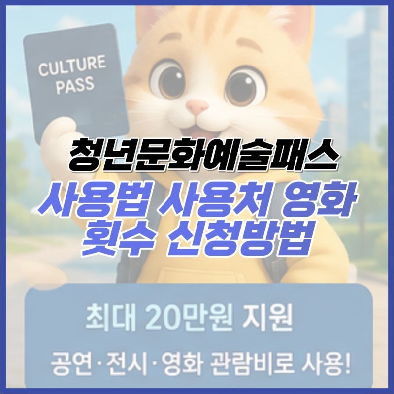 청년문화예술패스 사용법 사용처 영화 횟수 신청방법