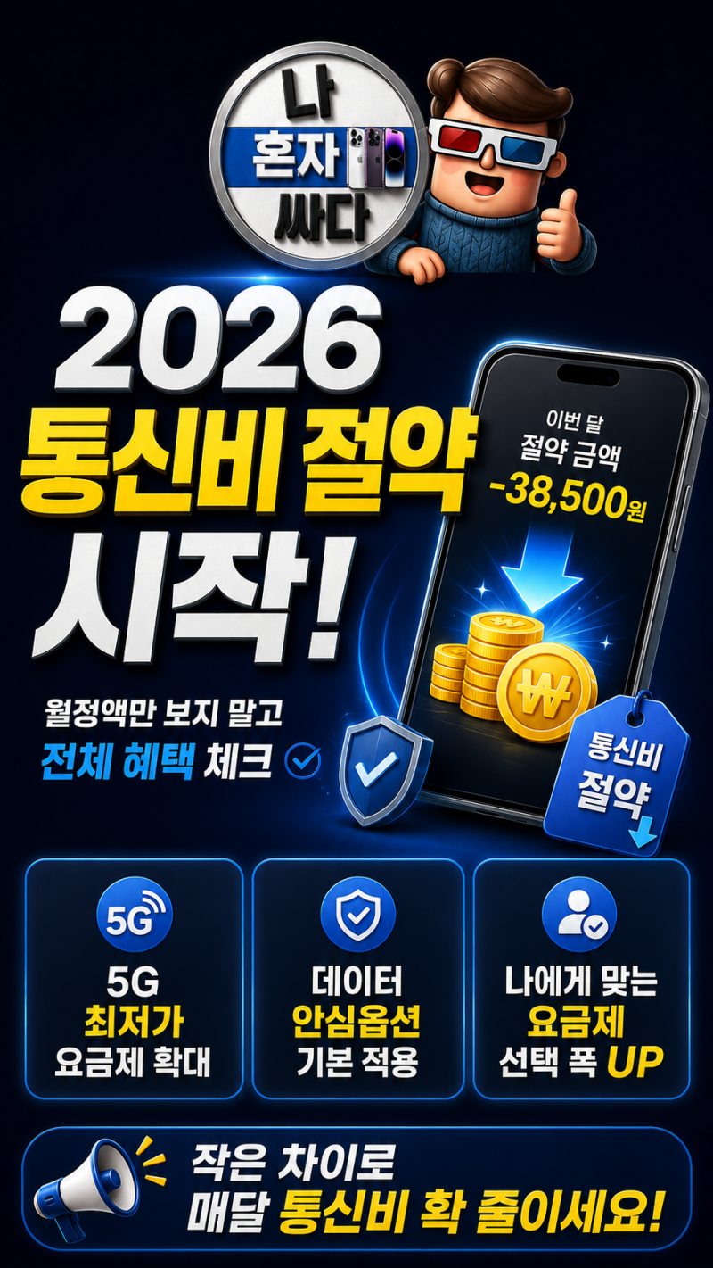 2026년 8월 휴대폰 요금제 비교｜SKT·KT·LG U+·알뜰폰 최신 프로모션 총정리