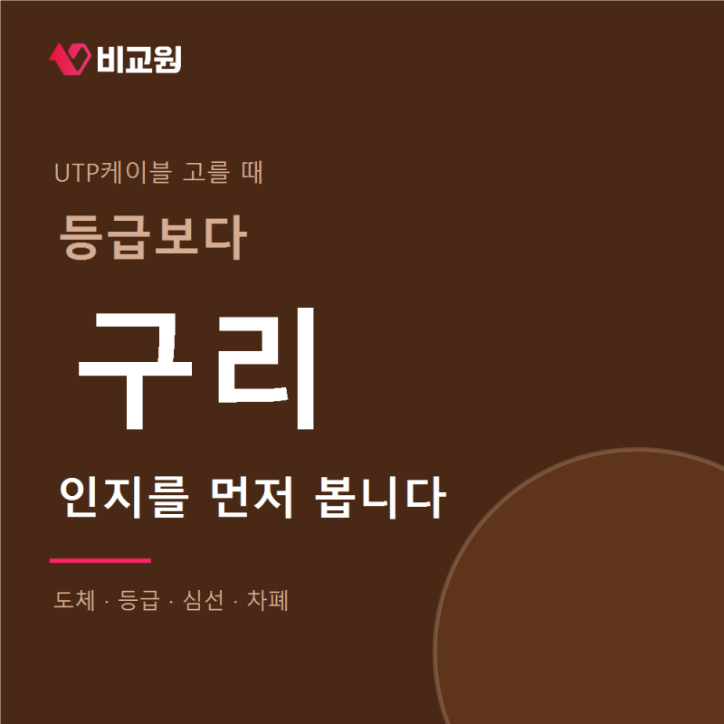UTP케이블 고를 때, 등급보다 구리인지를 먼저 봅니다