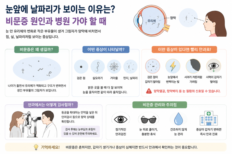 ️ 눈앞에 날파리가 보이는 이유는? 비문증 원인과 병원 가야 할 때