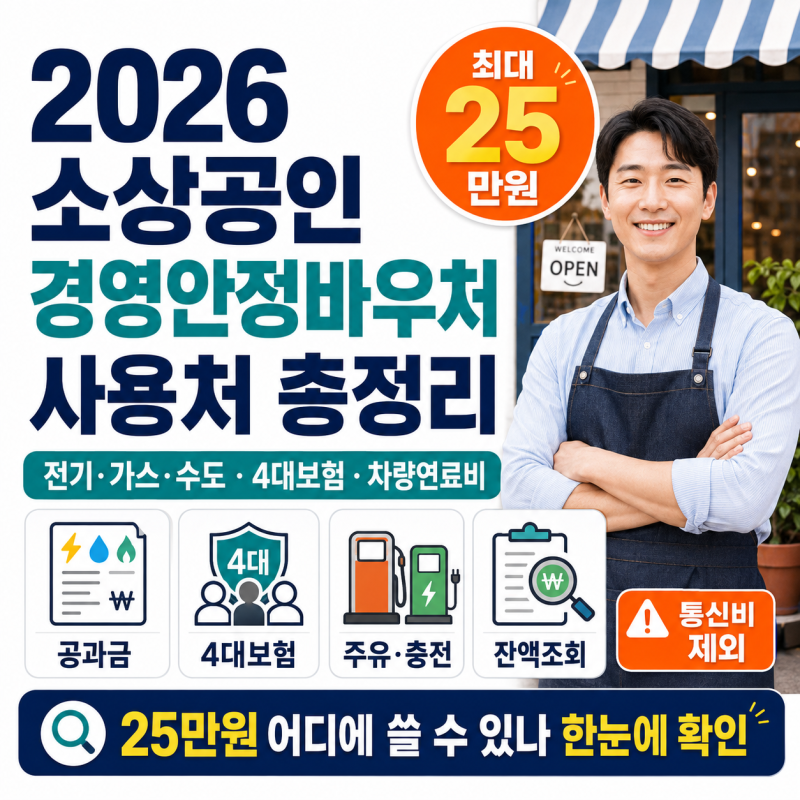 소상공인 경영안정바우처 사용처 총정리｜25만원 어디에 쓸 수 있나?