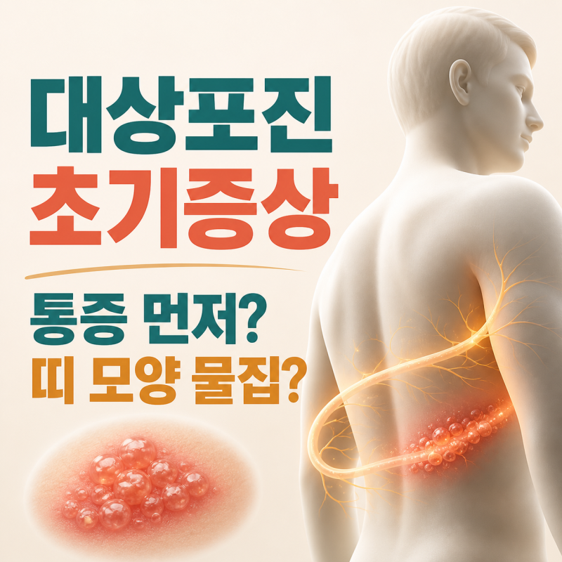 대상포진 초기증상은? 통증이 먼저 올 때와 띠 모양 물집·발진 후 72시간