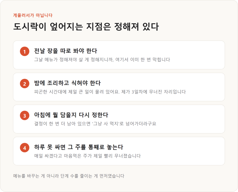 다이어트 도시락, 귀찮아서 안 싸던 제가 대신 한 3가지