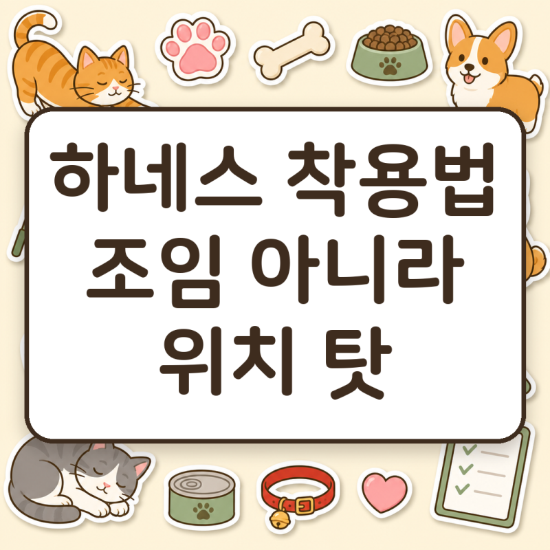 강아지 하네스 착용법, 손가락 두 개보다 먼저 볼 것이 있습니다