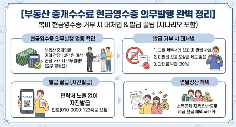 [부동산 중개수수료 현금영수증 의무발행 완벽 정리] 복비 현금영수증 거부 시 대처법 & 발급....