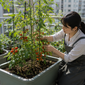 집에서 방울토마토 키우기, 모종 심기와 지지대 관리법