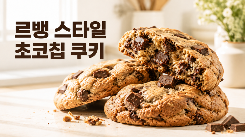 홈베이킹 초보의 실패 없는 초코칩 쿠키 만들기 (ft. 르뱅쿠키 레시피)