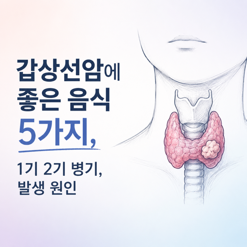갑상선암에 좋은 음식 5가지, 1기 2기 병기, 발생 원인