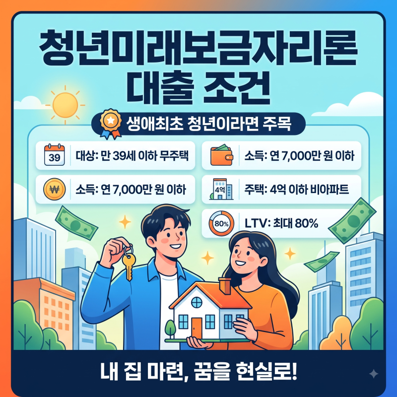청년미래보금자리론 대출 조건 ,생애최초 청년이라면 주목