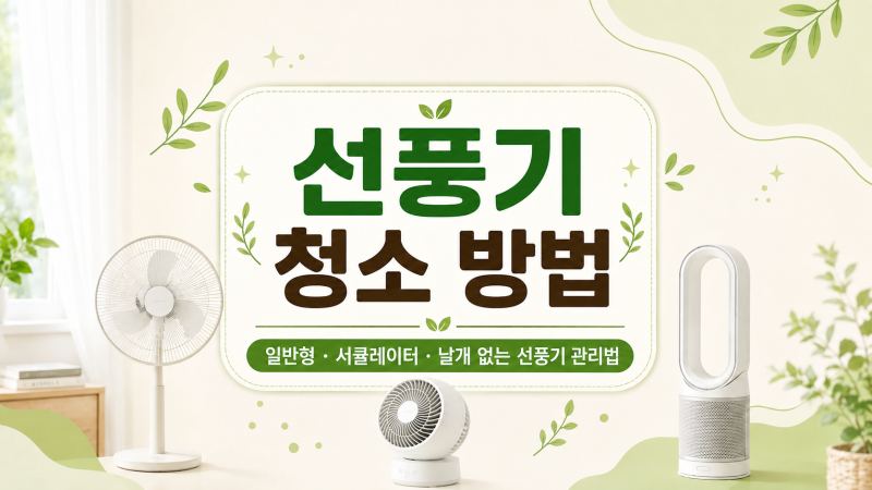 선풍기 청소 방법 | 일반형·서큘레이터·날개 없는 선풍기 종류별 관리법