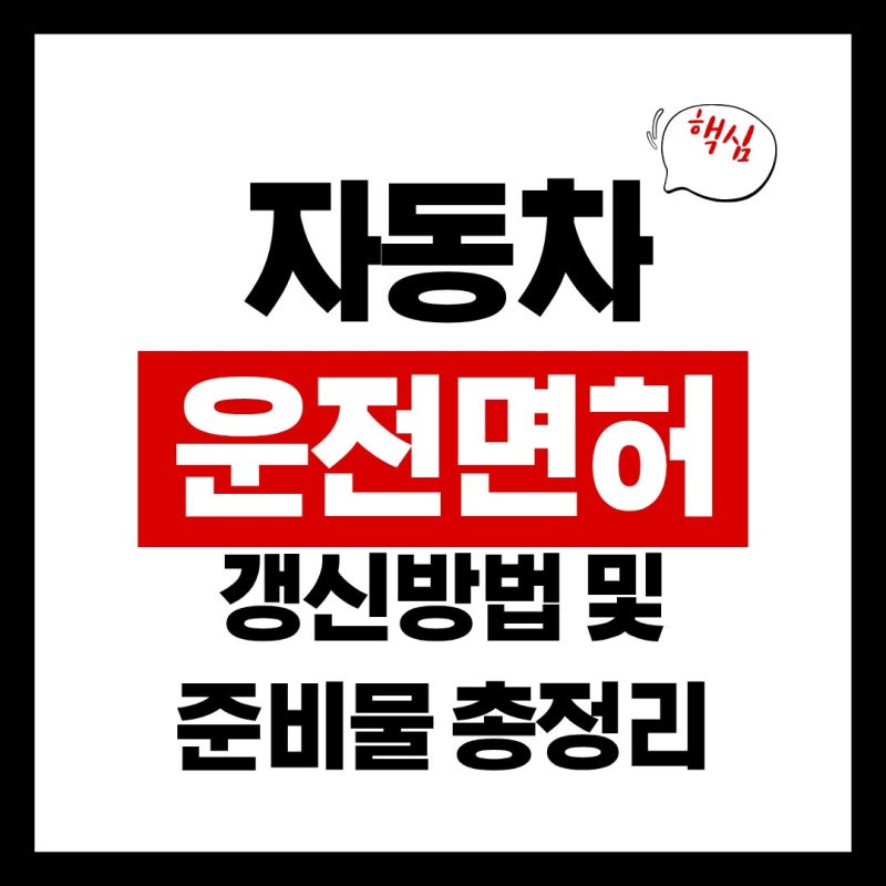 자동차 운전면허 갱신 : 적성검사·서류·온라인·기간·준비물·과태료·벌금·대전 총정리