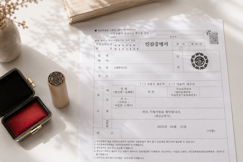 인감도장 규격 등록방법, 인감증명서 주민센터 온라인 발급 차이