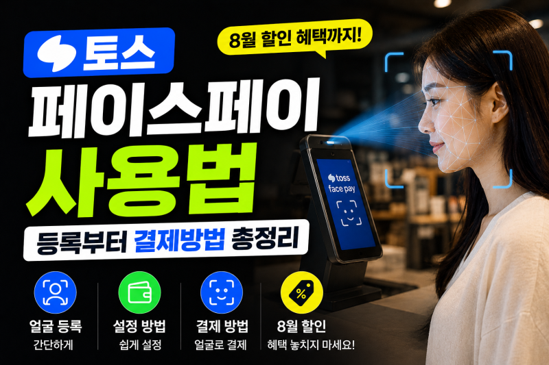 토스 페이스페이 사용법 등록부터 결제방법 총정리(+8월 할인, 얼굴 등록, 설정 방법)