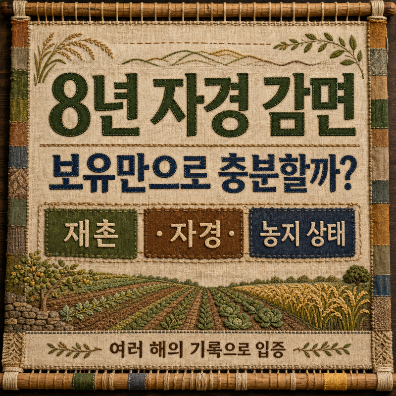 8년 자경농지 감면, 재촌·직접경작 증빙 확인하기