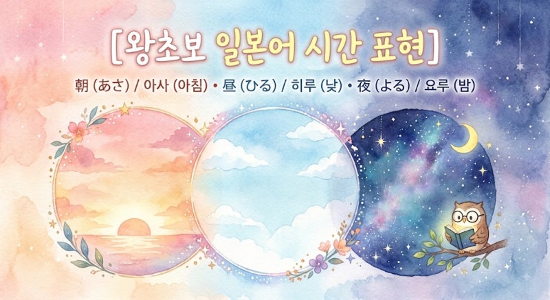 [일본어 기초 시간 표현] 朝(아사), 昼(히루), 夜(요루) 필수 인사말 완벽 정리