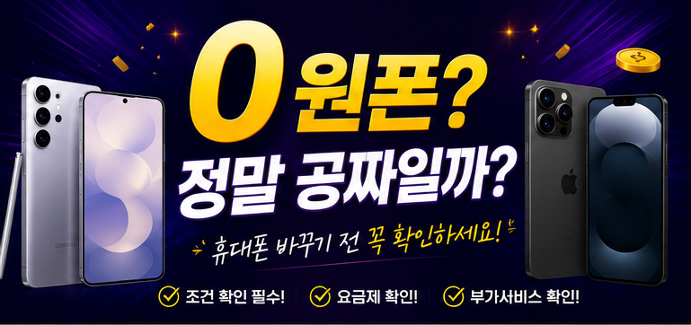 0원폰, 공짜폰 정말 공짜일까요? 휴대폰 바꾸기 전 꼭 확인하세요!