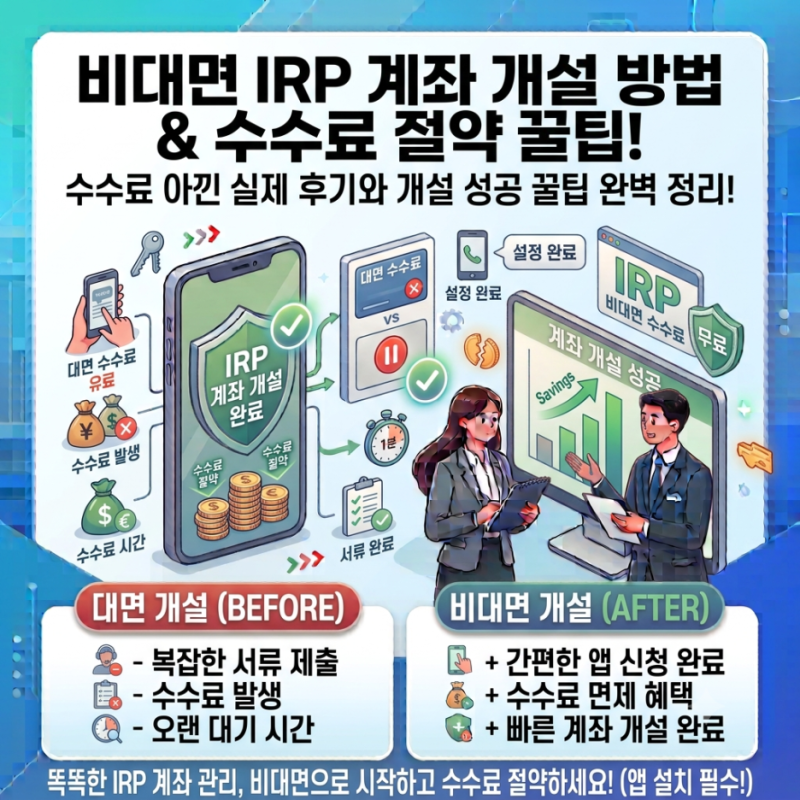 IRP 계좌 개설방법 비대면으로 수수료 아낀 실제 후기와 개설 꿀팁