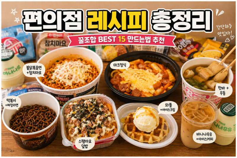 편의점 레시피 총정리｜편의점 꿀조합 BEST 15 만드는법 추천