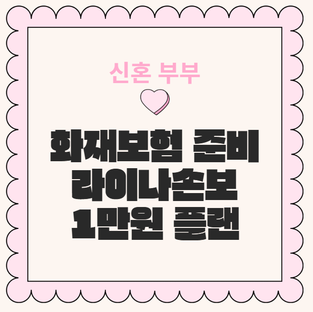 신혼부부 화재보험 준비 라이나손보 1만원플랜 선택이 아닌 필수 보험추천