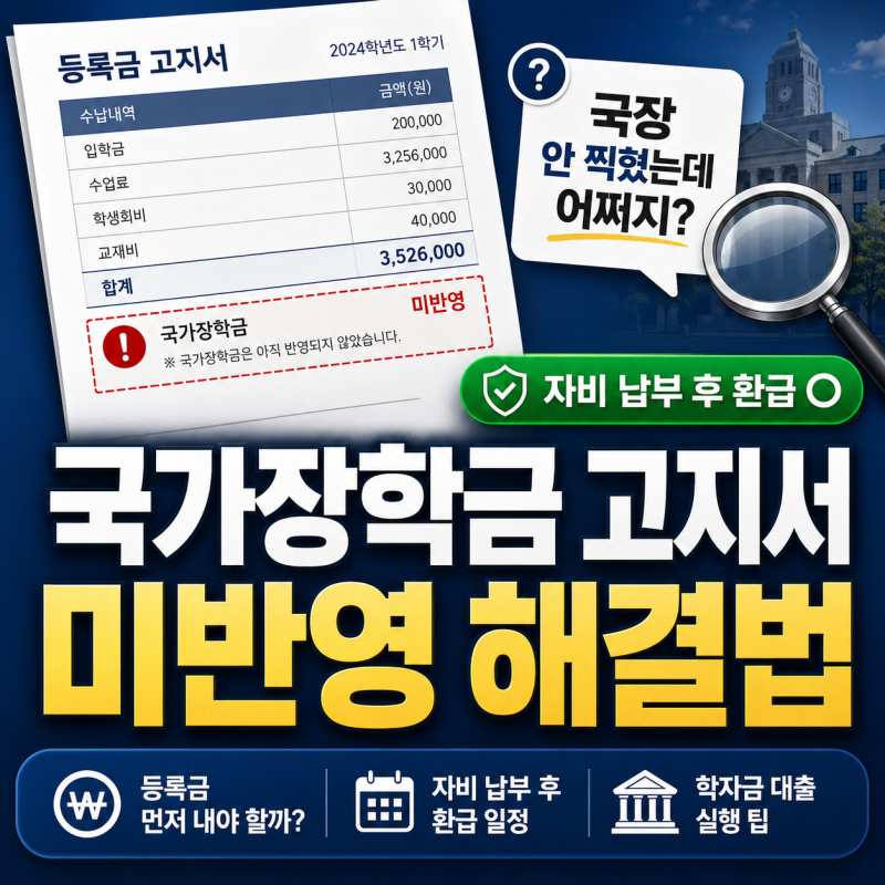 국가장학금 신청했는데 등록금 고지서 0원 감면? 자비 납부 여부·환급 일정·대출 실행 완벽 ....