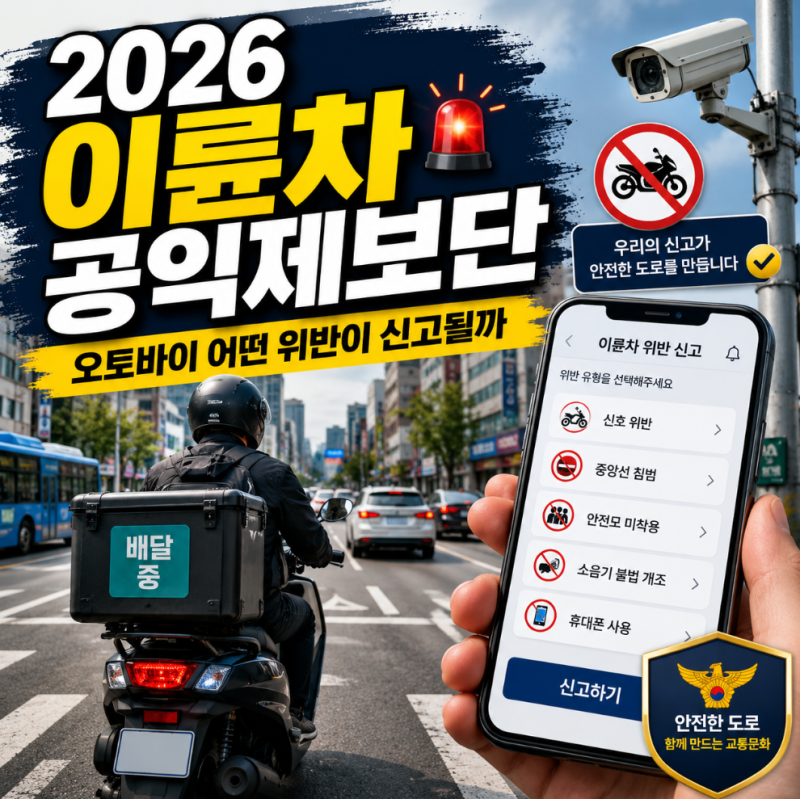 2026 이륜차 공익제보단 오토바이 어떤 위반이 신고될까