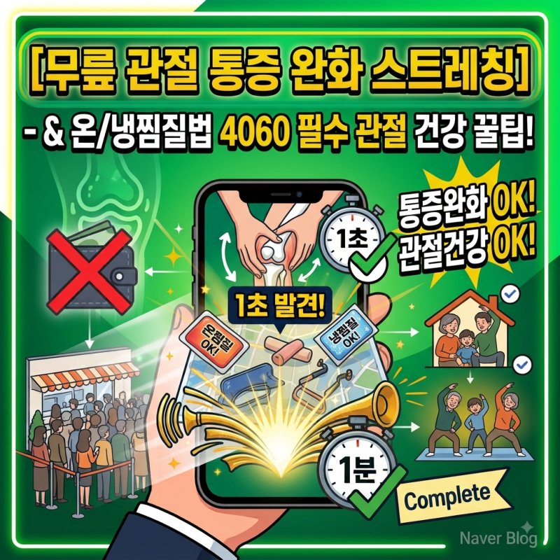 무릎 관절 통증 줄이는 운동 및 온찜질 냉찜질 구별법 (4060 필수 관절 건강 가이드)