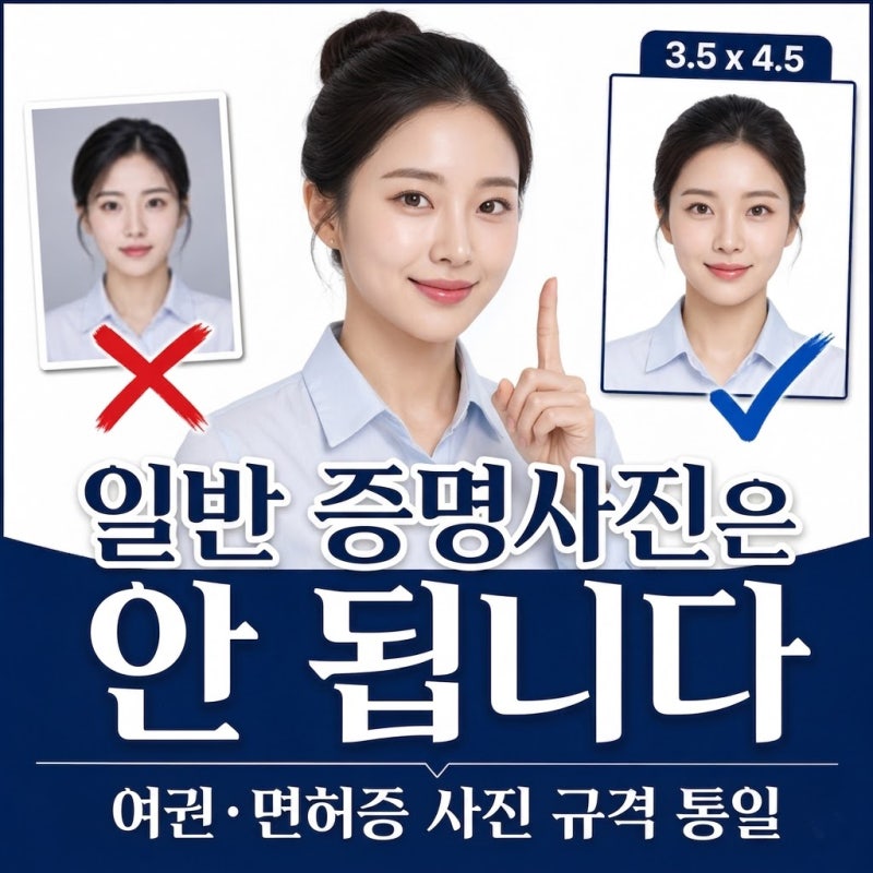 [도형스튜디오] 운전면허증 사진, 이젠 '여권사진 규격'으로 끝!